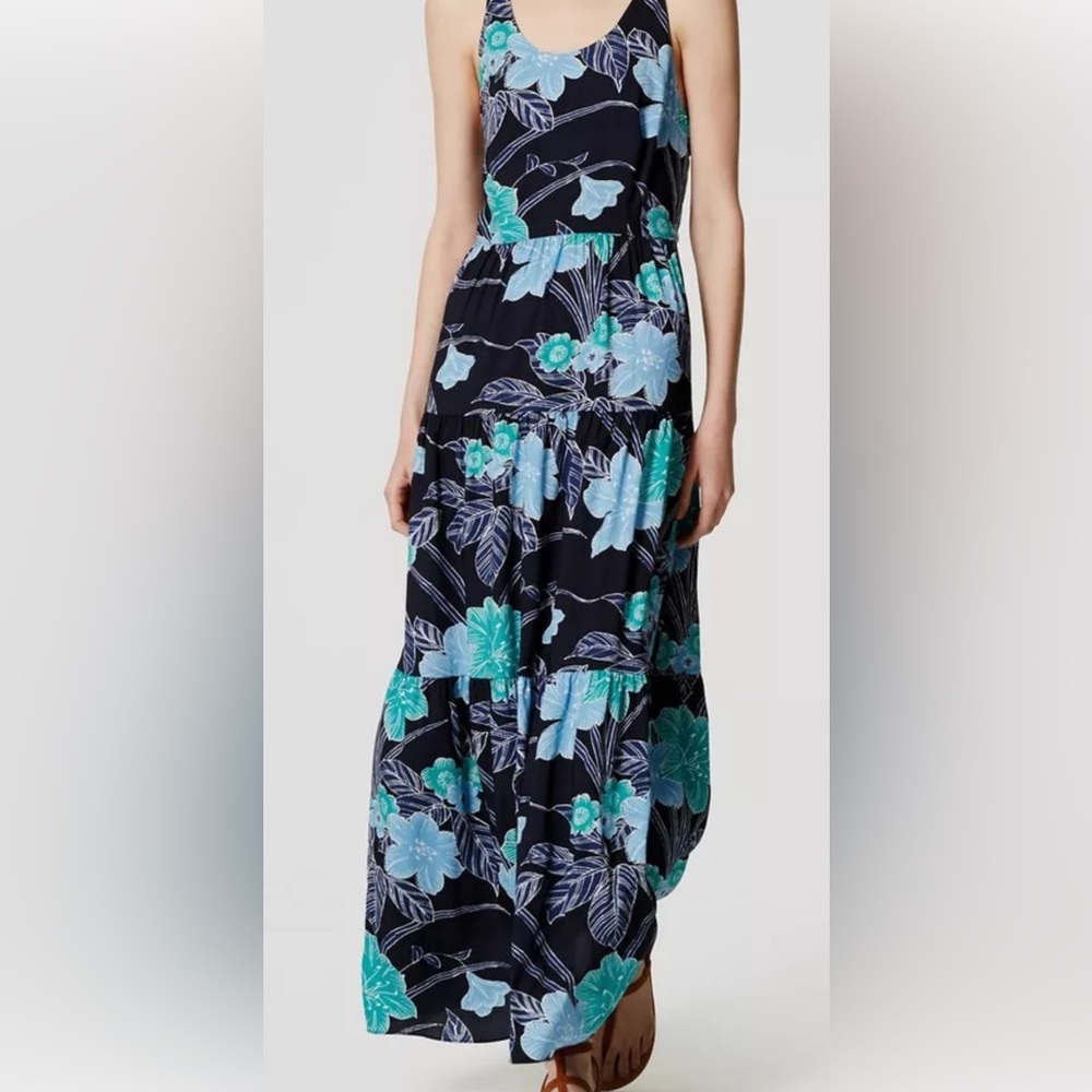 Ann Taylor Loft Floral Tiered Maxi Dress Size 2